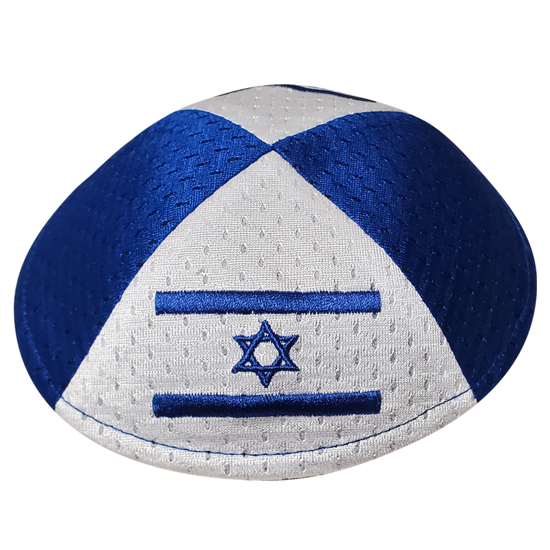 כיפת אולימפיאדה ישראל  - משי כחול לבן
